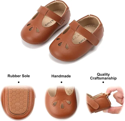 Miniatura 4 de Felix & Flora Zapatos de bebé de suela suave - Zapatos de bebé para caminar, mocasines, suela de goma, zapatos de cuna