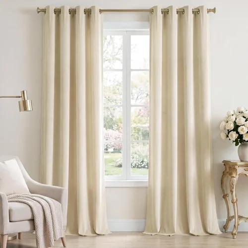 Miniatura 19 de StangH Cortinas de Terciopelo Grueso Sólido - Juego de Tratamiento de Ventanas con Oscurecimiento Moderado para Dormitorio, Cortinas/Cortinajes