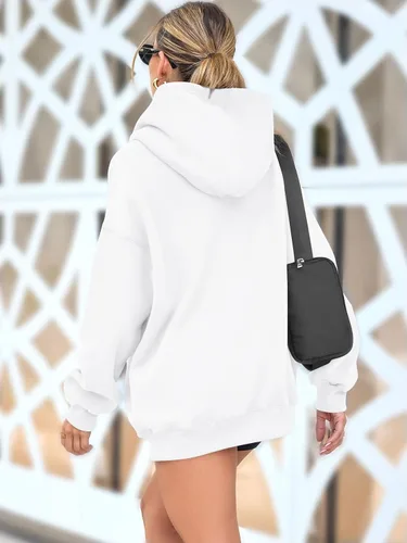 Miniatura 4 de AUTOMET Sudaderas de gran tamaño con capucha de forro polar para mujer, camisas de manga larga, sudaderas con bolsillo para otoño 2025