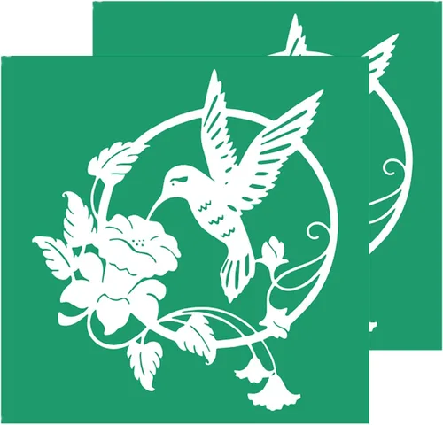 Miniatura 15 de JAJADO 2 plantillas de pantalla de seda para pájaros, colibrí, flor, ramas de árbol, plantillas de pintura para manualidades, para madera, camiseta