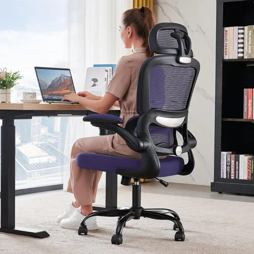 Miniatura 9 de TRALT Silla de oficina ergonómica, silla de escritorio de malla para el hogar de 330 libras, sillas de escritorio de oficina con ruedas, cómodas