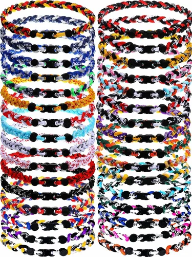 MTLEE Collares de béisbol a granel, 3 colores surtidos trenzados en cuerda Tornado Collar de béisbol para equipo deportivo
