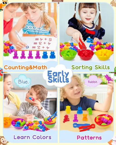 Miniatura 3 de Yetonamr Juguetes Montessori de contar dinosaurios para niños y niñas de 3, 4 y 5 años, actividades de aprendizaje preescolar, juguete para niños