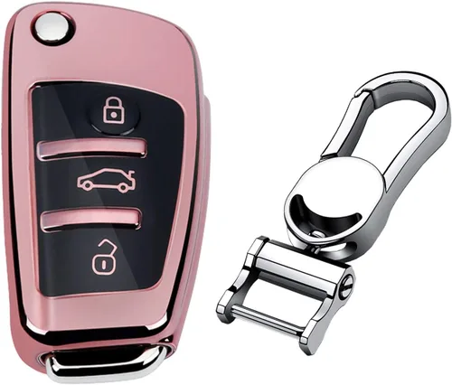 Miniatura 13 de Para Hombre Mujer Genuino Cubierta de Llavero de Cuero para Audi A1 A3 A4 A6 A8 Quattro Q2 Q3 Q7 R8 RS3 RS6 S3 S6 TT TTS, Funda de Llavero de Coche