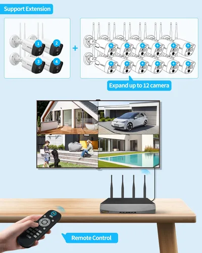 Miniatura 8 de (2026 Update) 5MP Wireless WiFi Outdoor Security Camera System with Dual Antenna Cameras, 55% Stronger Signal, 130° Wide Angle, 2-Way Audio, No