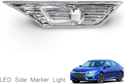 Miniatura 6 de Lente transparente Led luz de marcador lateral para 2016 en adelante Hon'da Civic Sedan/Coupe/Hatchback reemplazar OEM # H02551127N halógeno