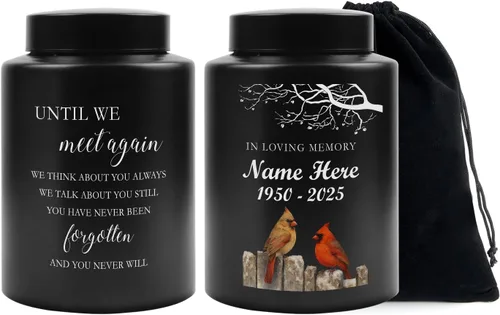 Miniatura 19 de Urna personalizada para cenizas humanas, contenedor de cenizas de cremación con foto personalizada con retrato, urna conmemorativa funeraria
