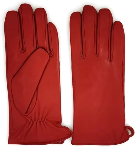 Miniatura 3 de ZLUXURQ Guantes de cuero suave italiano de lujo para mujer, guantes de piel de oveja genuina para mujer, guantes de clima frío con forro de cachemira