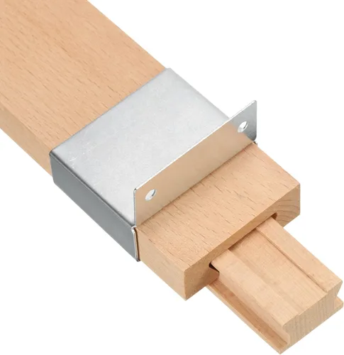 Miniatura 10 de uxcell 2 juegos de correderas de madera para cajones con soporte deslizante de metal, guía central de madera clásica, kit de repuesto de rieles