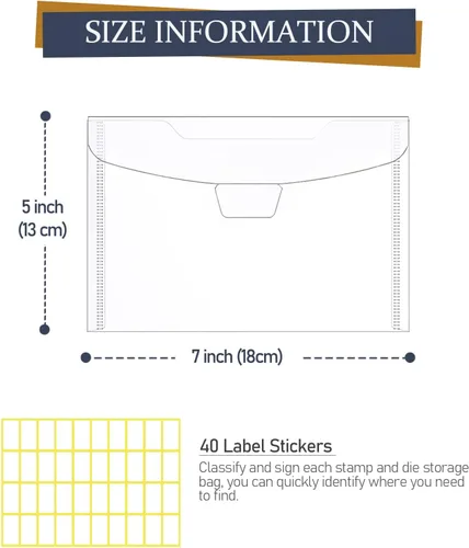 Miniatura 3 de KELIFANG 30 bolsas de almacenamiento transparentes para sellos y troqueles, 7 x 5 pulgadas, bolsillos troquelados para hacer tarjetas de bricolaje