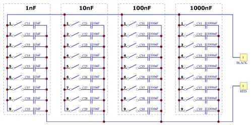 Miniatura 6 de Electronics-Salon Placa de condensador programable de cuatro décadas de 1nF a 9999nF Step-1nF.