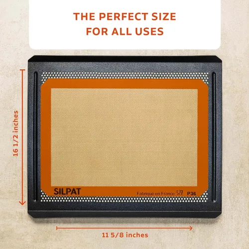 Miniatura 4 de Silpat Premium Non-Stick Silicone Baking Mat, Half Sheet Size, 11-5/8 x 16-1/2, Orange