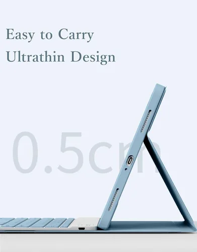 Miniatura 4 de kaitesi Funda para teclado para iPad 9ª 8ª 7ª generación 10.2/ Air 3ª generación Pro 10.5, cubierta inteligente de folio inteligente con teclado
