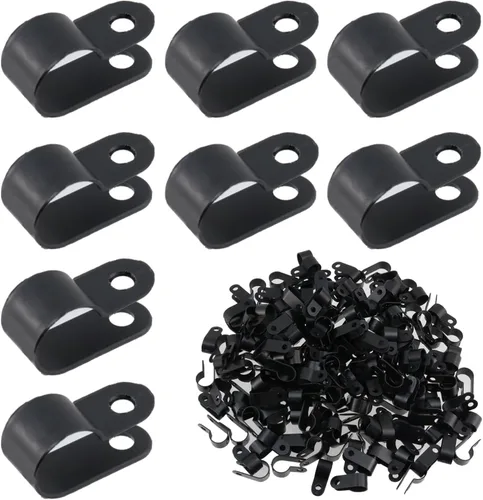 Miniatura 10 de Antrader Clips de cable tipo R, abrazaderas de cable de 0.12 pulgadas con tornillos, acero inoxidable 304, 100