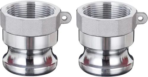 EASTRANS Accesorios de manguera de leva y ranura tipo A de aluminio, 2 piezas, acoplador de manguera Camlock de 1.5 pulgadas, adaptador macho x