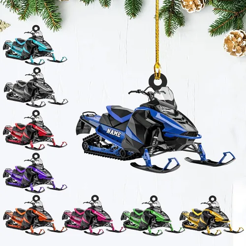 Miniatura 10 de Zapatos de motos de nieve personalizados personalizados adorno de Navidad de acrílico para amantes de motos de nieve (SM 1)