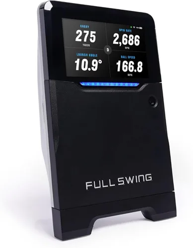 Kit de lanzamiento de golf Full Swing | Analizador portátil de datos de swing para interior/exterior | 16 métricas de club y bola | Cámara 4K y