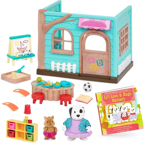 Miniatura 13 de Li'l Woodzeez Li'l Luvs & Hugs Nursery - Juego de casa de muñecas - Muebles y accesorios en miniatura incluidos - Juego de simulación durante más