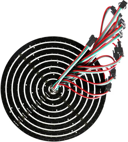 Miniatura 2 de 241 LEDs 9 Anillos WS2812B 5050 RGB LED Lámpara de Anillo Luz Direccionable Individualmente Color de Sueño Completo DC5V con Mini Controlador