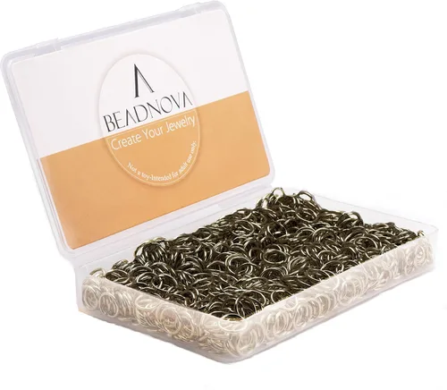 Miniatura 12 de BEADNOVA Anillos de salto negros de 0.157 in para hacer joyas, anillos abiertos para llaveros y reparación de collares (300 unidades)