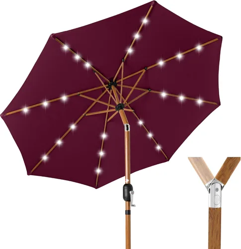 Miniatura 26 de Best Choice Products Solar Polyester LED Lighted Patio Umbrella w/Tilt Adjustment and UV-Resistant Fabric Gris niebla