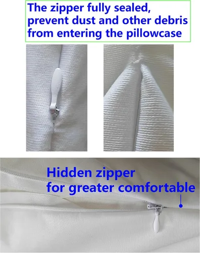 Miniatura 6 de Protectores de almohada impermeables con cremallera, 2 unidades, a prueba de polvo, humedad y sudor, funda protectora de almohada suave y acogedora
