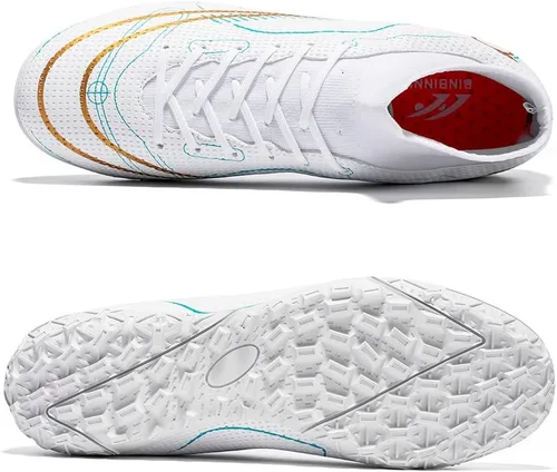Miniatura 4 de JIEBUNIAO Botas de fútbol para hombre, zapatos de fútbol profesionales de alta calidad, para interiores y exteriores, cómodos tenis atléticos