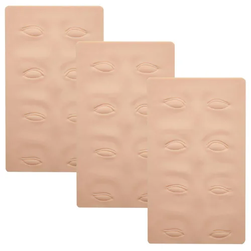 Miniatura 2 de DBQ 3 piezas de práctica de microblading 3D para cejas, maquillaje permanente, piel de silicona para practicar microcuchillas y agujas, hojas