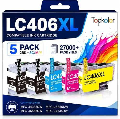 LC406 LC406XL - Cartuchos de tinta de repuesto para impresora Brother LC 406 XL de alto rendimiento para impresoras MFC-J4335DW MFC-J5855DW