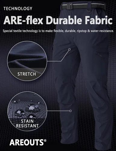 Miniatura 24 de Pantalones de senderismo para hombre, ligeros, resistentes al agua, de secado rápido, pesca, viajes, campamento, al aire libre, transpirables