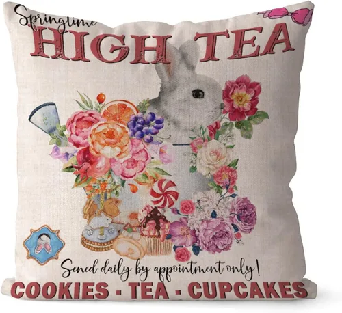 Miniatura 67 de Divertidas fundas de almohada de gnomo de Pascua, huevos de Pascua, zanahorias, divertidas fundas de almohada de 16 x 16 pulgadas, decoración
