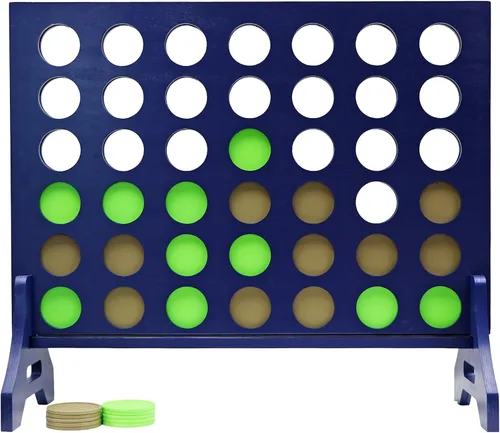 Miniatura 73 de Tailgating Pros Cuatro en una fila gigante azul marino premium con funda de transporte – Juego de patio al aire libre de gran tamaño – ¡Muchos