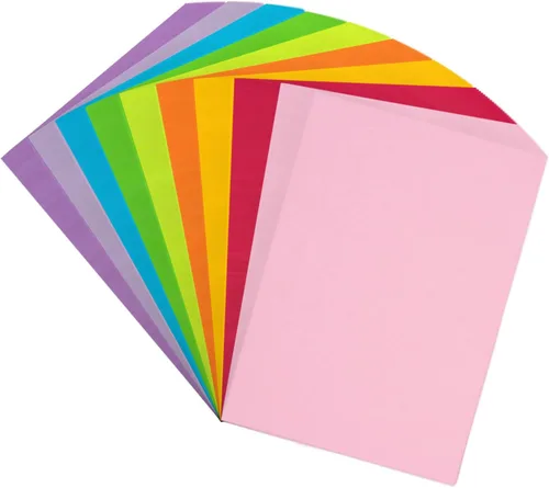 Papel de copia e impresión de colores de 8.5 x 11 pulgadas, 180 hojas de 9 colores arcoíris A4, papel de impresora de 20 libras/90 GSM, papel de