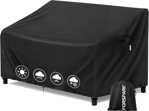 FORSPARK Funda para sofá de patio, impermeable, resistente a los rayos UV, protector para sofá biplaza de 2 asientos, tela Oxford resistente a Sofá