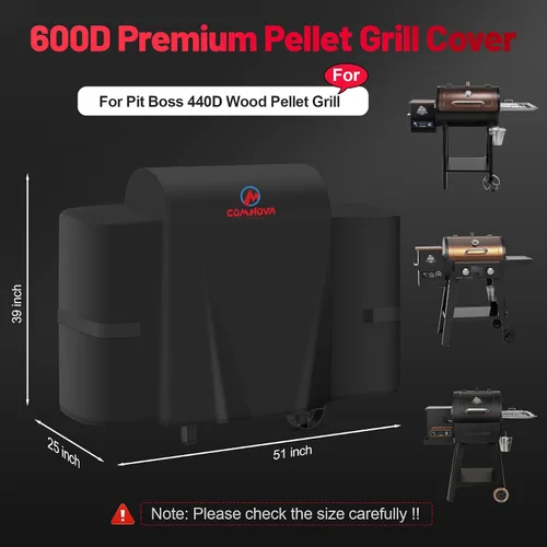 Miniatura 2 de Comnova - Cubierta de parrilla para Pit Boss 440D, cubierta de madera prémium para ahumador de pellets de madera para Pitboss, impermeable