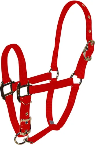 Miniatura 8 de Hamilton Caballo de lujo Halter, nailon de triple capa de 3/4 pulgadas con correa ajustable para la barbilla, potro o mini caballo, 100-200 libras