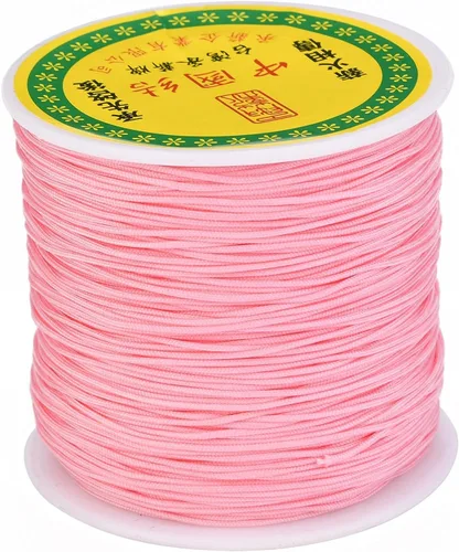 Miniatura 30 de Cheriswelry 100 yardas/rollo de cuerda trenzada de nailon de 0.031 in, color azul cielo claro, cordón de nudo chino, cuerda de cuentas