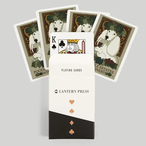 Miniatura 6 de Lantern Press Caniche, anuncio retro de bodega (52 cartas de juego, baraja de cartas de tamaño póquer con comodines)