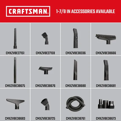 Miniatura 5 de CRAFTSMAN CMXZVBE38683 - Boquilla húmeda para aspiradora en seco y húmedo de 1-7/8 pulgadas, accesorio de aspiradora de grado industrial