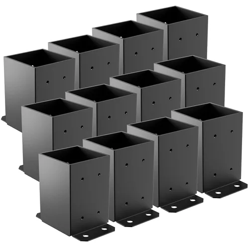 Miniatura 12 de SPACEEUP Base de Poste 4x4 2 Piezas, Tamaño Interior 3.6"x3.6" Base de Poste para Terraza, Anclaje de Poste Resistente con Recubrimiento en Polvo
