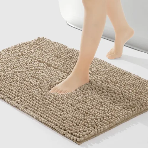 Miniatura 20 de FRESHMINT - Alfombras de baño de chenilla, 32"x20", alfombra antideslizante para el piso del baño y la bañera, alfombra de ducha suave y lavable