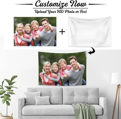 Miniatura 5 de Canessioa Tapiz personalizado para cargar imágenes personalizadas, tapiz personalizado, pancarta, logotipo, diseño de texto, tapiz para colgar