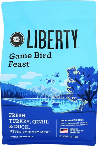 Miniatura 5 de BIXBI Liberty - Alimento seco apto para perros, receta de fiesta de aves de caza, 4 libras, carne fresca, sin harina de carne, sin rellenos para una