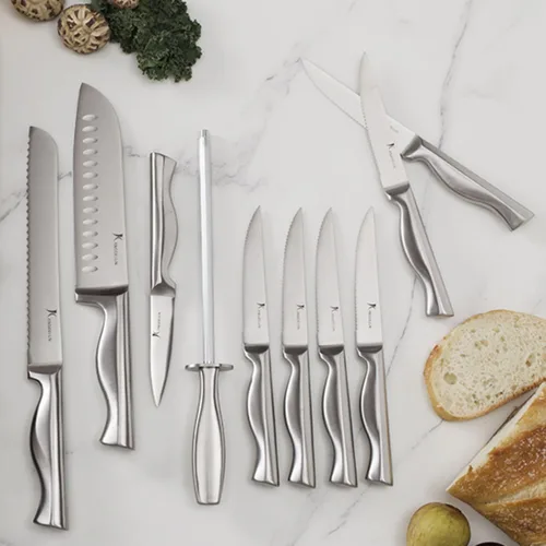 Miniatura 9 de Kangdelun Juego de cuchillos de cocina ultra afilados de 15 piezas con bloque de madera