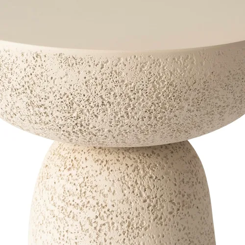 Miniatura 7 de Mesa auxiliar con pedestal, forma redonda moderna para decoración del hogar, inspirada en la piedra con diseño de reloj de arena, mesa auxiliar