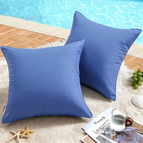 Miniatura 13 de MIULEE - Juego de 2 fundas de almohadas decorativas para exteriores, impermeables, cuadradas, para jardín, para cenador de primavera, tienda de Negro