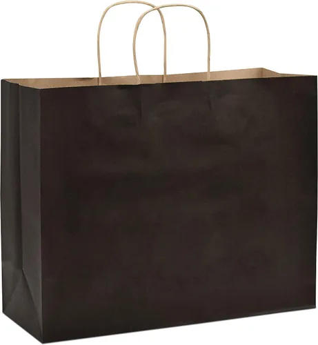 Miniatura 7 de Prime Line Packaging Bolsas de papel negras, bolsas de regalo grandes con asas, bolsas de papel kraft para minoristas, boutique, compras, a granel