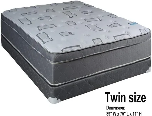 Miniatura 3 de Dream Solutions USA Natural Trophy - Colchón Eurotop de felpa mediana y somier (tamaño individual) – Sistema de sueño con soporte de espuma