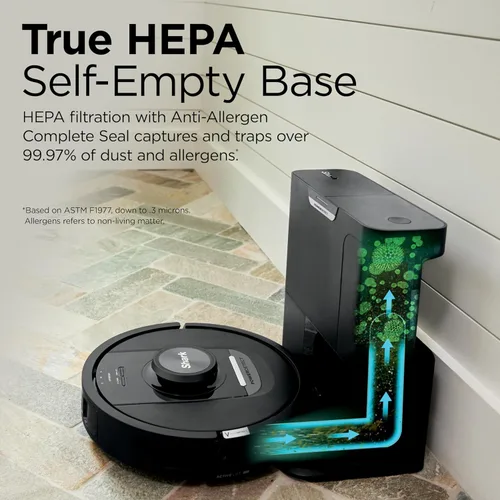 Miniatura 10 de Shark PowerDetect Robot Aspiradora con base autovaciante con tecnología NeverStuck, limpieza profunda automática en alfombras y suelos duros