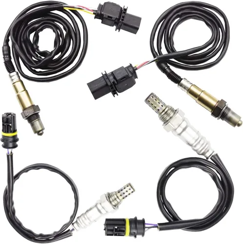 4x Sensor de oxígeno de relación aire/combustible O2 1 & 2 para BMW X5 X3 2007 2008 2009 2010 3.0L corriente ascendente + descendente